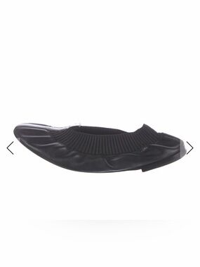 Toteme Black Leather Ballet Flat with Knit Collar size 40